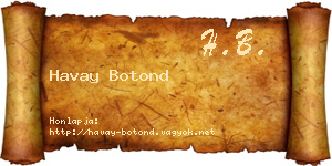 Havay Botond névjegykártya